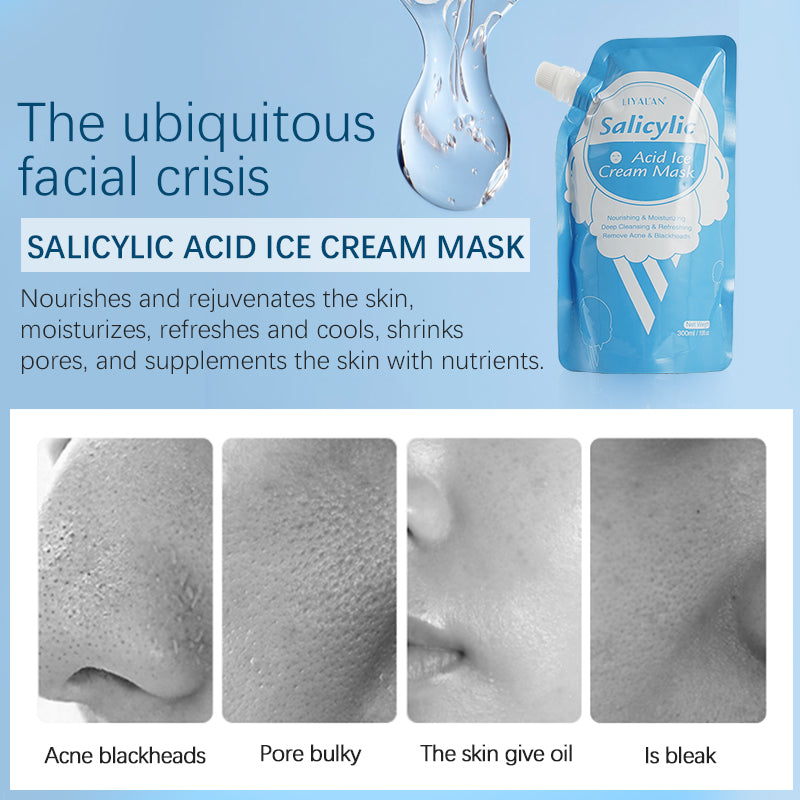 Trending Products Oil Control Facemask Skin Care Salicyclic Acid Anti Acne Salicylic Acid Cleansing Ice Cream Facial Mask