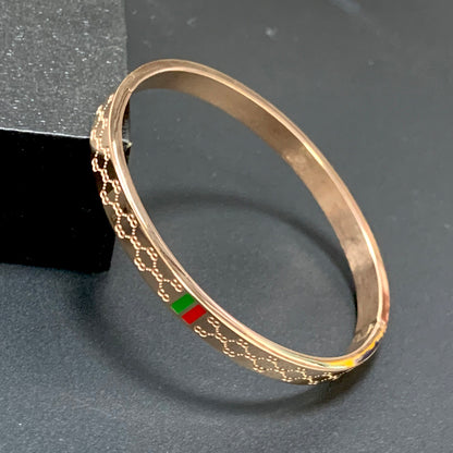 Famous Brand Bracelet Female 18K Gold Stainless Steel Bangles Red and Green Charm Bracelets for Women Lover Jewelry Wholesale