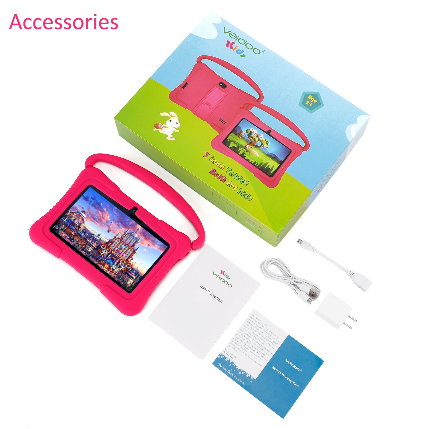 Kids Tablet Eye Protection HD Screen Parent Control Pre-Installed Educational APP Android Tablets PC for Children