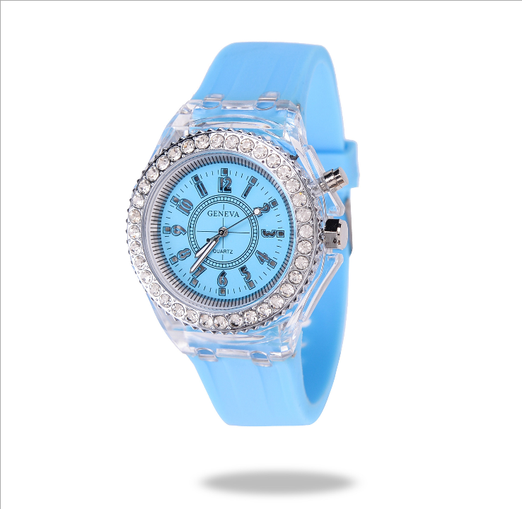 Luminous Personality Rhinestone Led Fashion Quartz Watches Couple Watch