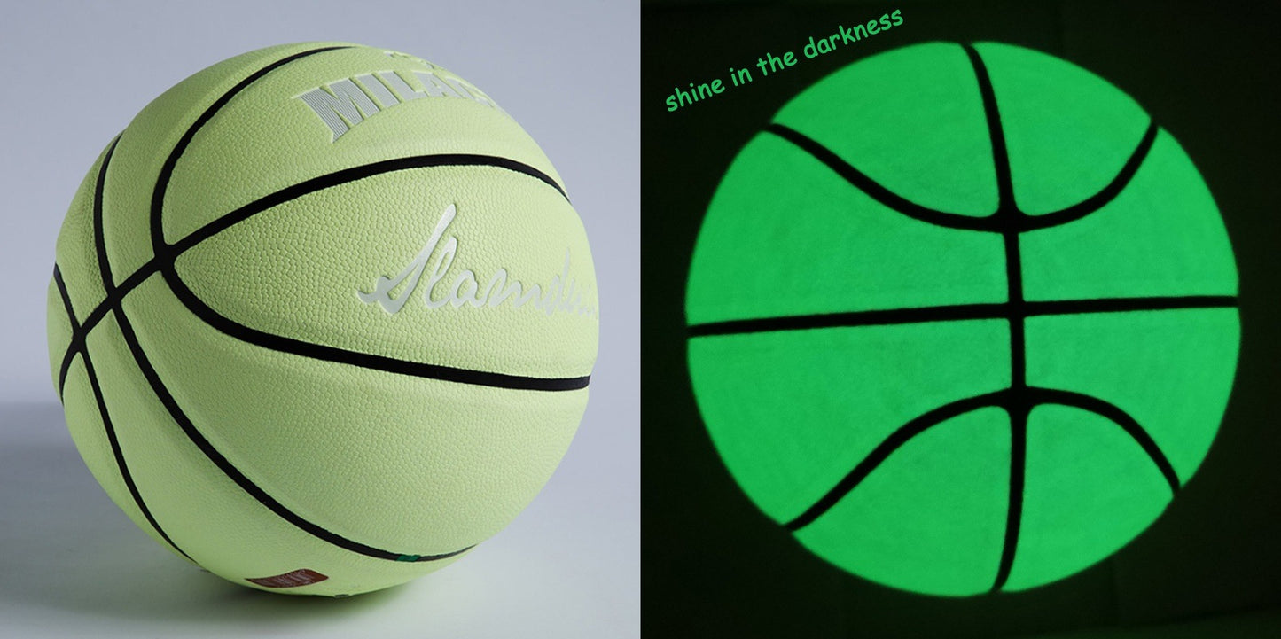 glow in the dark basketball custom GID luminous basketball green light absorbing fluorescent basketball as a gift