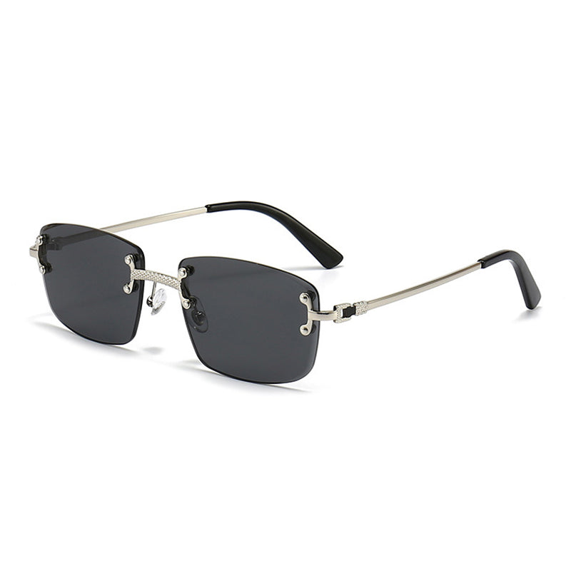 HBK Frameless trendy sunglasses 2023 luxury rectangle rimless sunglasses men women