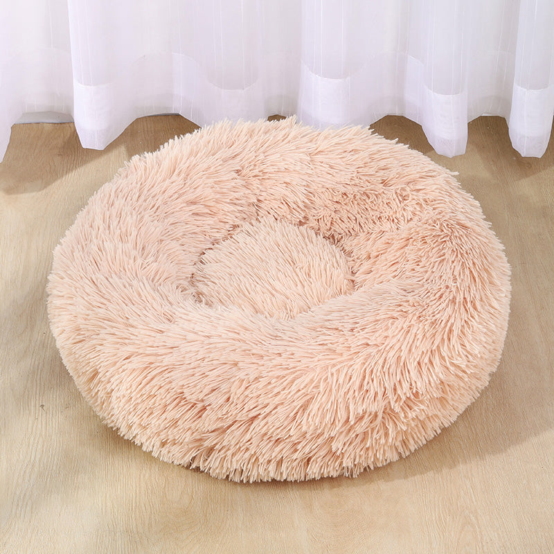 Pet Cats and Dogs Luxury Donut Bed Warm Soothing Joints Deepen Sleeping fluffy dog bed