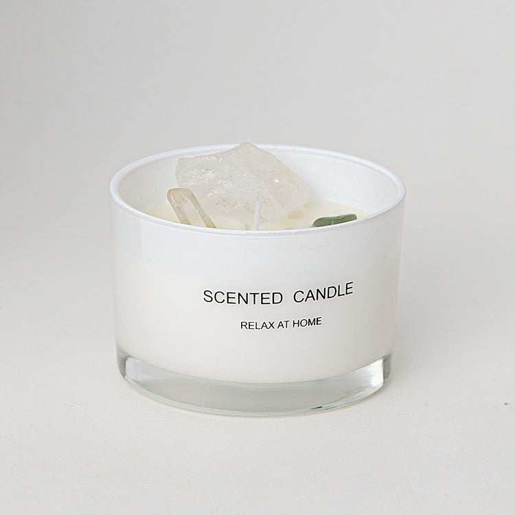 Wholesale Private Label Valentine's day luxury soy scented candle Aromatherapy Crystals stones