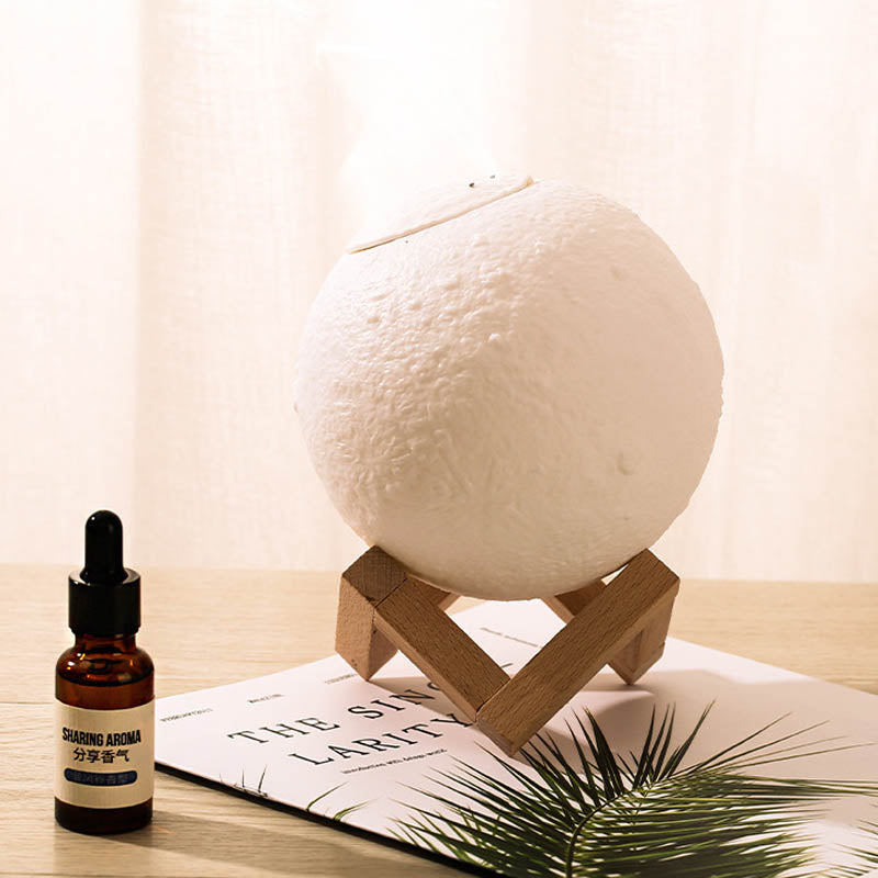 Portable 800Ml Cool Mist Humidifiers Aroma Oil Diffuser Mini 3D Moon Lamp Ultrasonic Home Room Air Humidifier Moon Humidifier