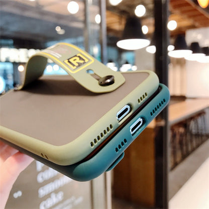 Air Ticket Camera Protection Matte Phone Case With Wrist Strap Holder for iPhone 13 12 11 Pro Max XR X XS Max SE 7 8 Cases