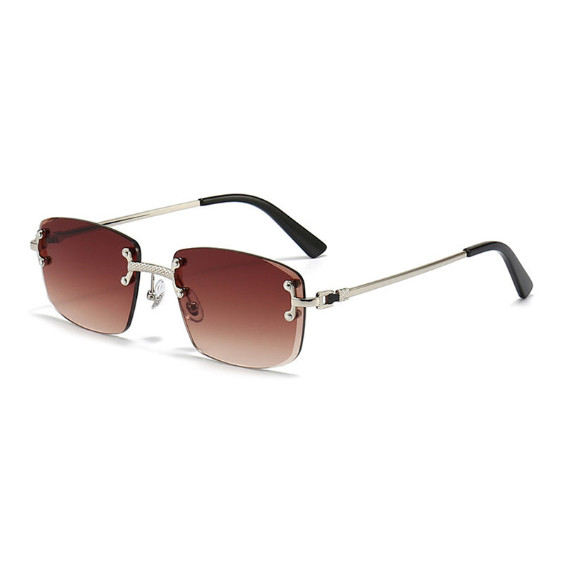 HBK Frameless trendy sunglasses 2023 luxury rectangle rimless sunglasses men women