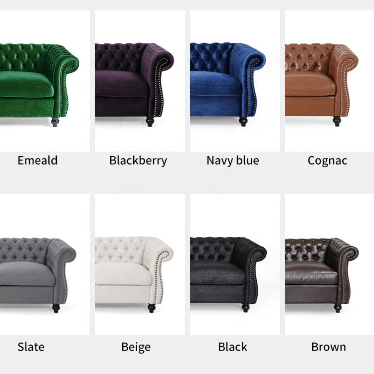 Free shipping within U.S Living Room Modern Chesterfield Sofa Tufted Velvet Sofa Set Furniture