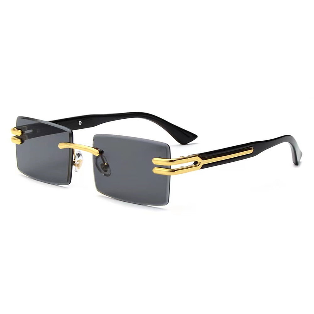 HBK Frameless trendy sunglasses 2023 luxury rectangle rimless sunglasses men women