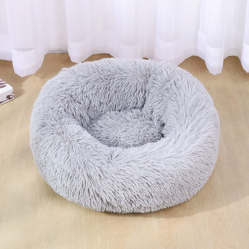 Pet Cats and Dogs Luxury Donut Bed Warm Soothing Joints Deepen Sleeping fluffy dog bed