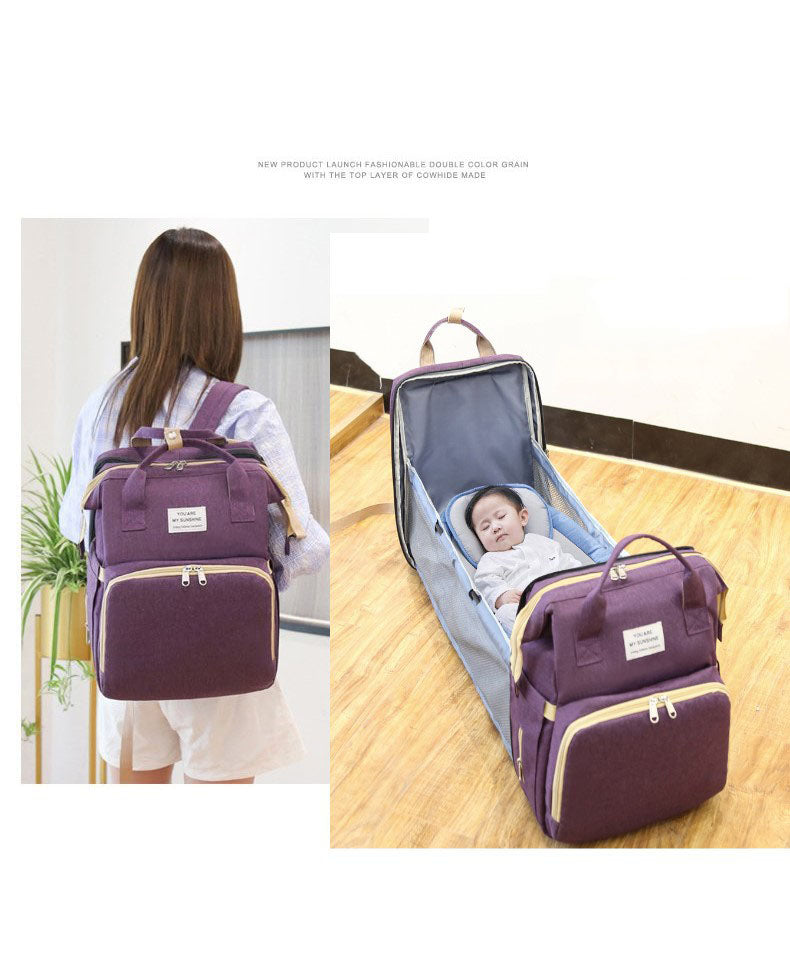 Hot convertible waterproof baby diaper bags mommy bag mommy backpack large capacity diaper bag with changing station wholesale