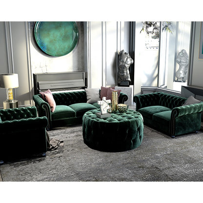 Free shipping within U.S Living Room Modern Chesterfield Sofa Tufted Velvet Sofa Set Furniture