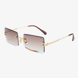 HBK Frameless trendy sunglasses 2023 luxury rectangle rimless sunglasses men women