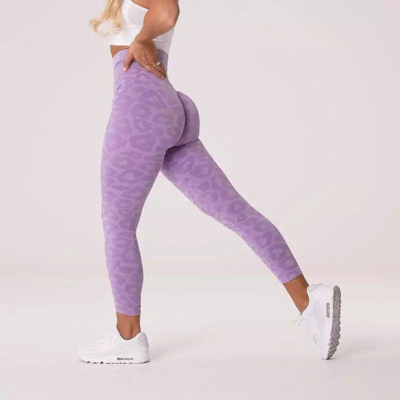 Thick High Waist leopard print Yoga Tight Tummy Control Workout Running Yoga Seamless Leggings High Raise Scrunch Booty Leggings