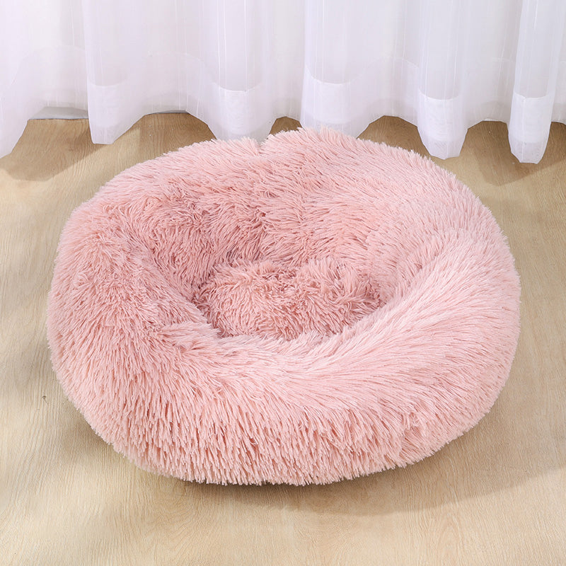 Pet Cats and Dogs Luxury Donut Bed Warm Soothing Joints Deepen Sleeping fluffy dog bed