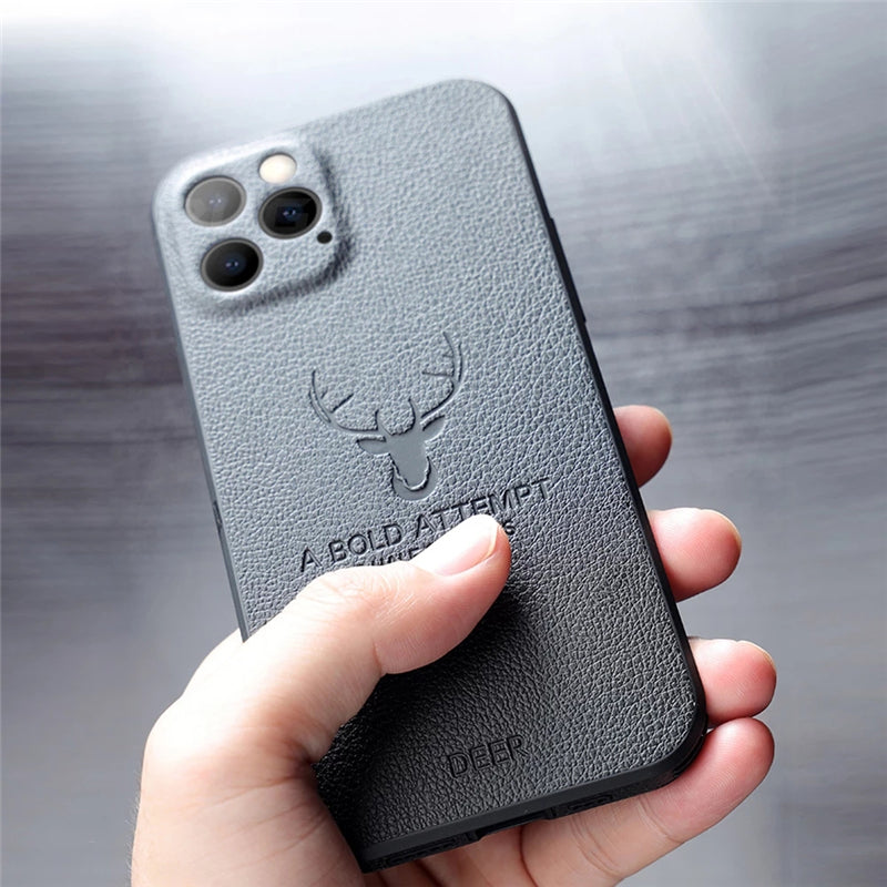 deer pendant leather wallet chain lanyard soft phone case for iphone 12 pro max