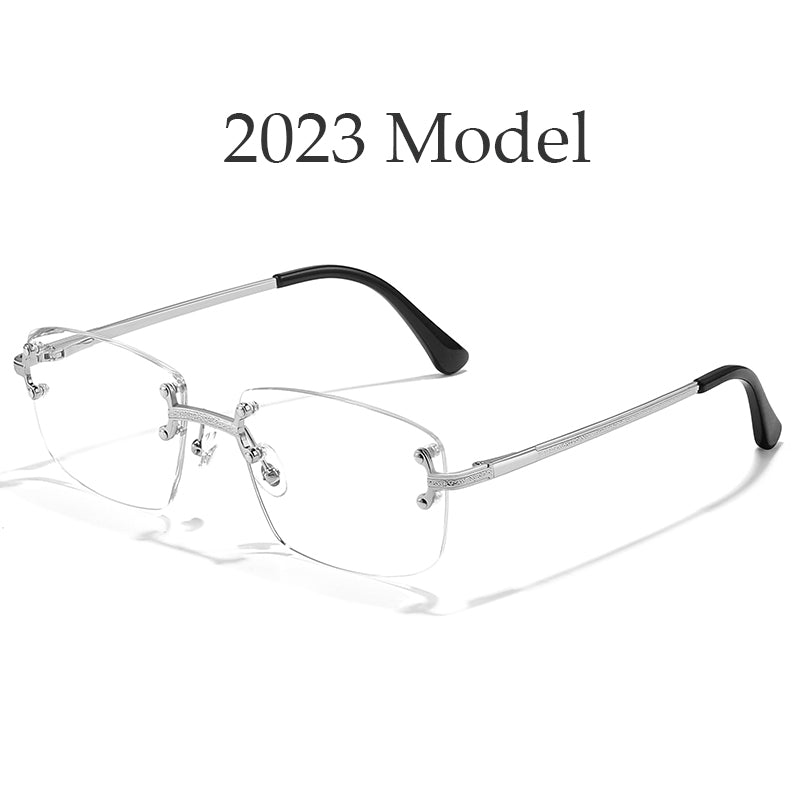 HBK Frameless trendy sunglasses 2023 luxury rectangle rimless sunglasses men women