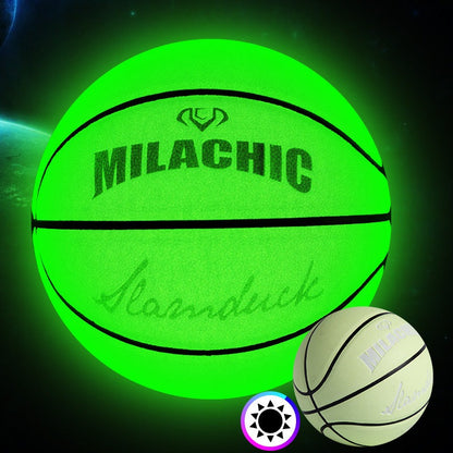 glow in the dark basketball custom GID luminous basketball green light absorbing fluorescent basketball as a gift