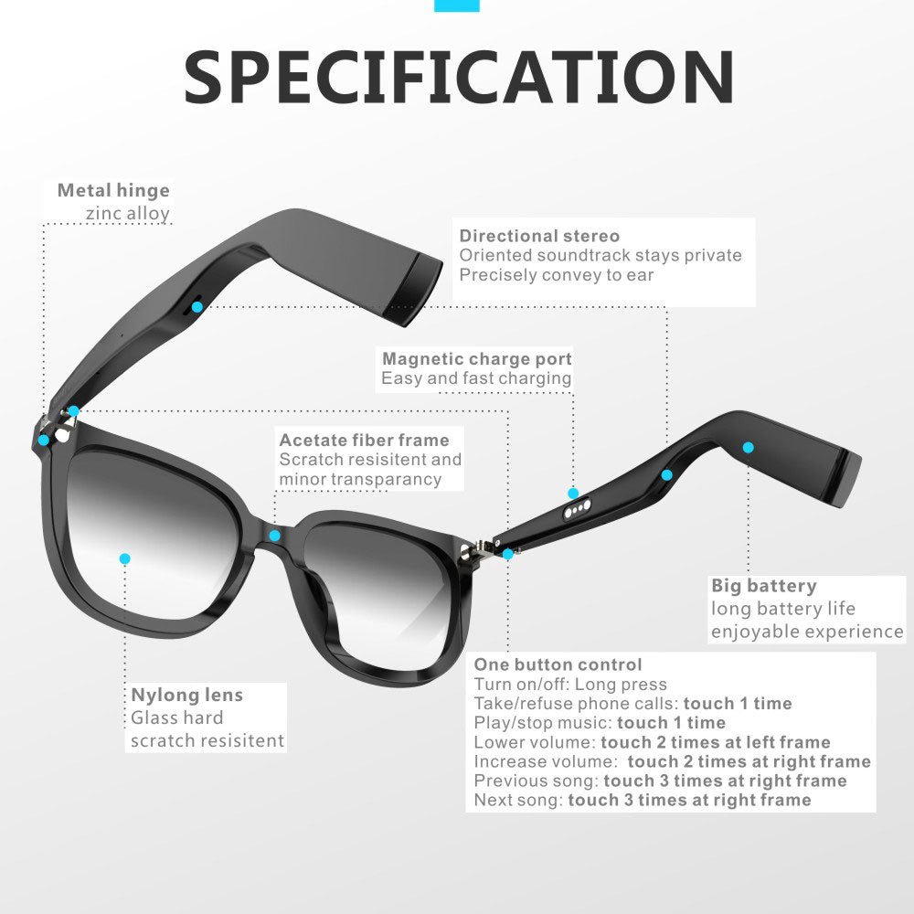 Fashion Sunglasses Newest 2020 Bluetooth Glasses Calling Smart Sunglasses with TWS Headphone