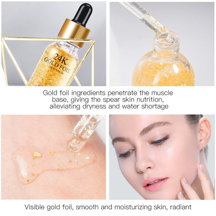 8 Pcs Facial Repair Anti Aging 24K Gold Whitening Face Skin Care Set For Gift Face Dark Circle Remove