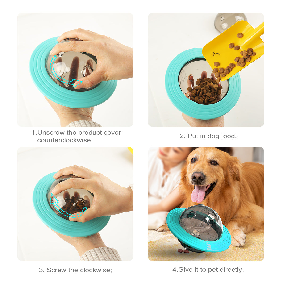 Hot Pet Supplies Dog interactive IQ training food leaky toys slow feeder UFO dog slow-eating toys for medium dogs slow feeder