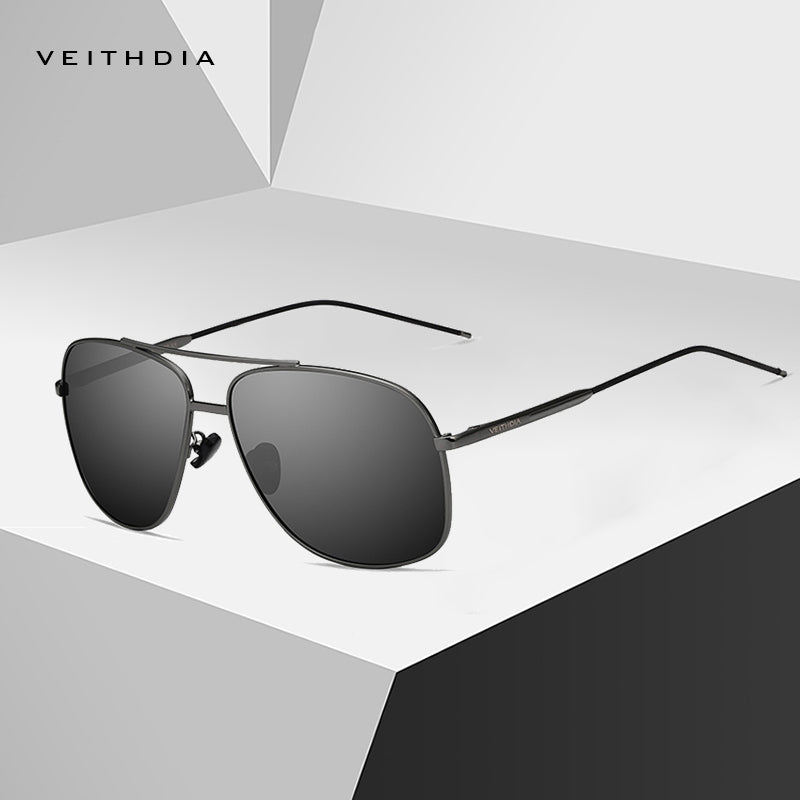 VEITHDIA Brand Vintage Sunglasses Men Square Polarized Sunglasses Eyewear Accessories Male Sun Glasses For Men 2495