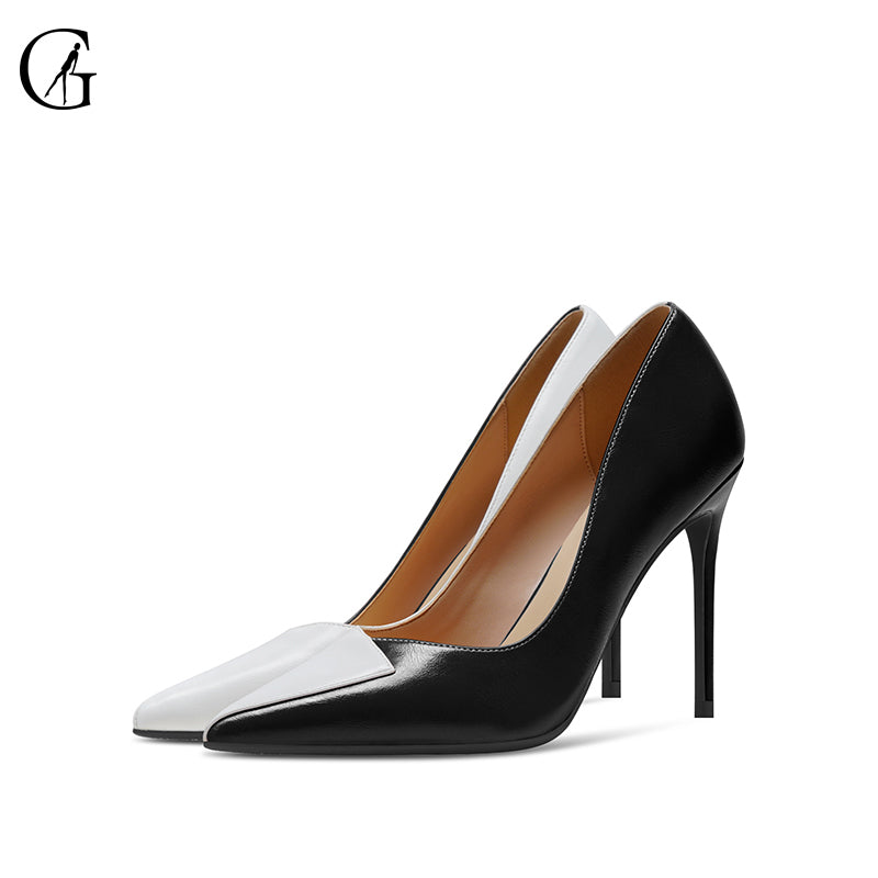 Goxeou Hot Sale High Quality Fashion Women High Heels Pumps Black Red Big Size Stiletto Shoes for Party Wedding Business Office