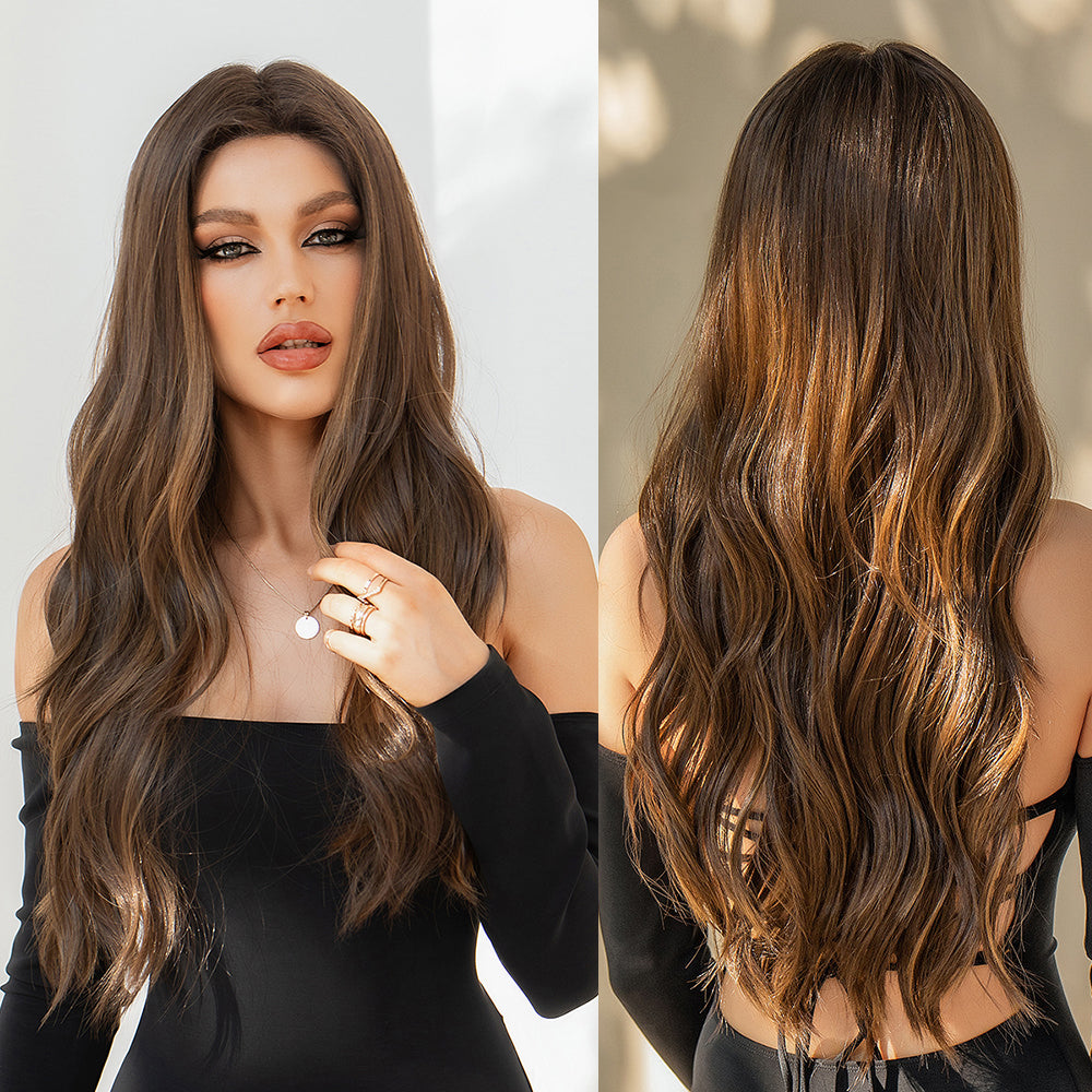 HAIRCUBE Wigs Factory Ombre Grey Long Wavy Synthetic Lace Part Hair Wigs For Women Heat Resistant Fiber Daily Use wigs supplier