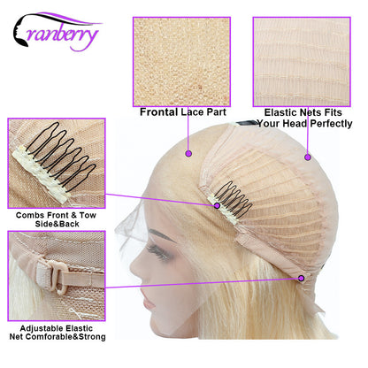 China 10a grade virgin peruvian very long ladies wig 613 blond transparent lace frontal t part human hair product wigs for women