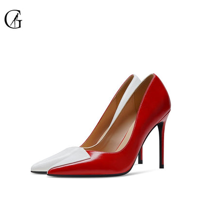 Goxeou Hot Sale High Quality Fashion Women High Heels Pumps Black Red Big Size Stiletto Shoes for Party Wedding Business Office