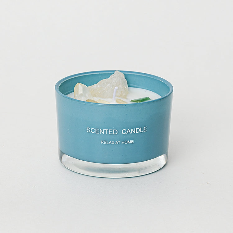 Wholesale Private Label Valentine's day luxury soy scented candle Aromatherapy Crystals stones