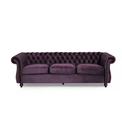 Free shipping within U.S Living Room Modern Chesterfield Sofa Tufted Velvet Sofa Set Furniture