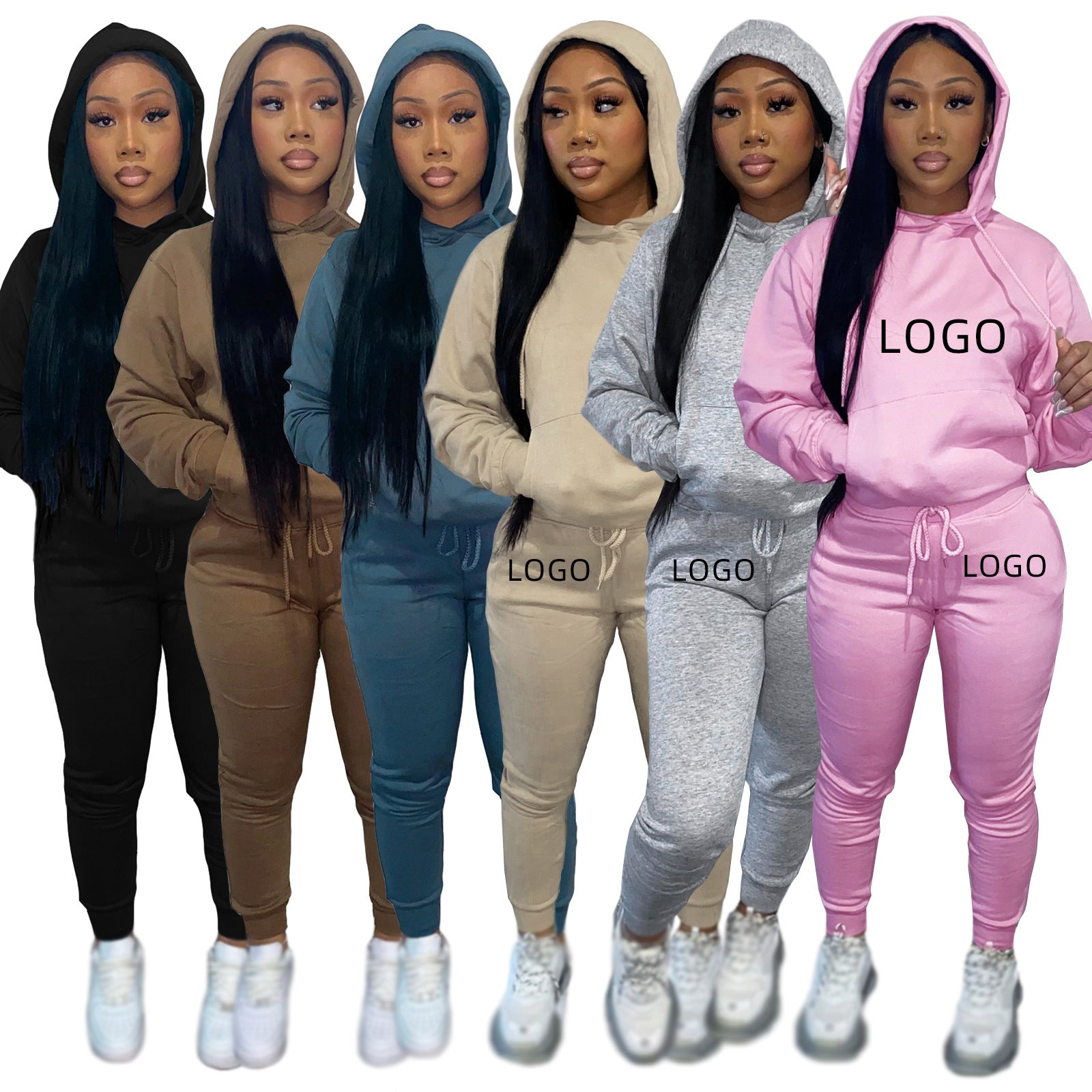 custom sweat suit set 2022 Winter Fall Clothing Workout sweatsuit 2 Two Piece Set Custom Hoodie Women private label Sweat Suits