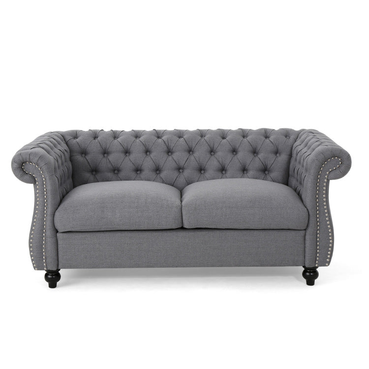 Free shipping within U.S Living Room Modern Chesterfield Sofa Tufted Velvet Sofa Set Furniture