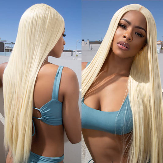 wholesale straight hair wig set for ladies with long straight hair light blonde wig manufacturers human hair wigs