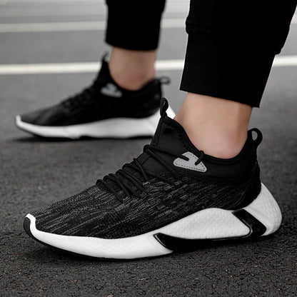 New trend fashion hip hop jacquard upper soft shoes mens breathable running walking style shoes for men