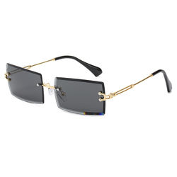 HBK Frameless trendy sunglasses 2023 luxury rectangle rimless sunglasses men women