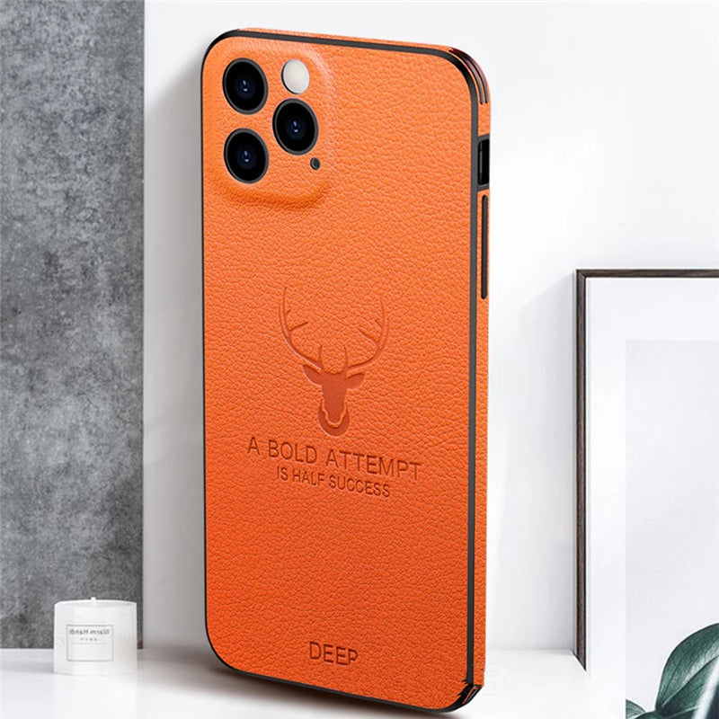 deer pendant leather wallet chain lanyard soft phone case for iphone 12 pro max