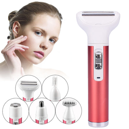 5 In 1 Women Hair Removal Electric Shaver Lady Razor For Legs Bikini Facial Nose Ears Eyebrows Electric Hair Remover