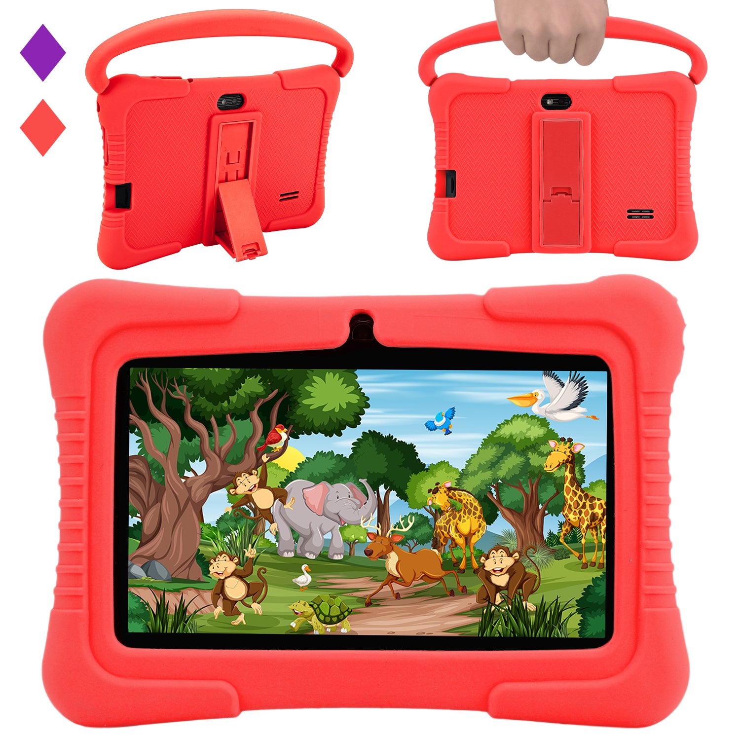 Kids Tablet Eye Protection HD Screen Parent Control Pre-Installed Educational APP Android Tablets PC for Children