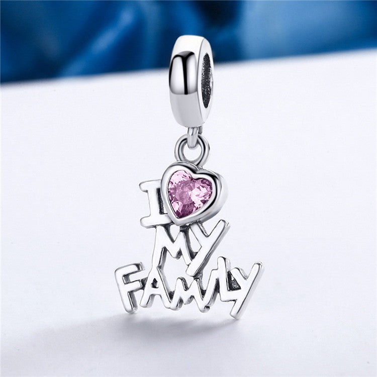 925 sterling silver super mom charms pendants I love my family charm pendant kids charms for bracelet making jewelry