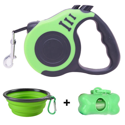 Retractable Dog Leash With Dog Poop Waste Bag Dispenser And Dog Bowl Heavy Duty Walking Limit For Pet Leash Pet Accessories