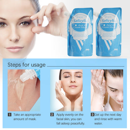 Trending Products Oil Control Facemask Skin Care Salicyclic Acid Anti Acne Salicylic Acid Cleansing Ice Cream Facial Mask