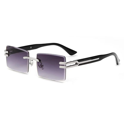 HBK Frameless trendy sunglasses 2023 luxury rectangle rimless sunglasses men women