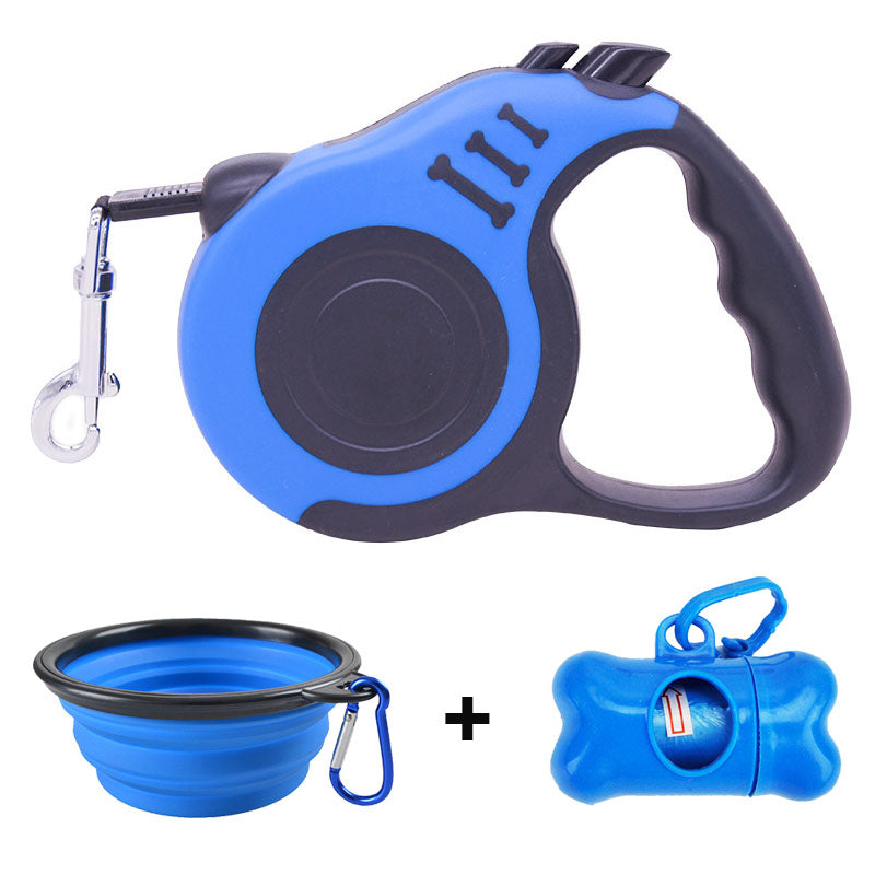 Retractable Dog Leash With Dog Poop Waste Bag Dispenser And Dog Bowl Heavy Duty Walking Limit For Pet Leash Pet Accessories