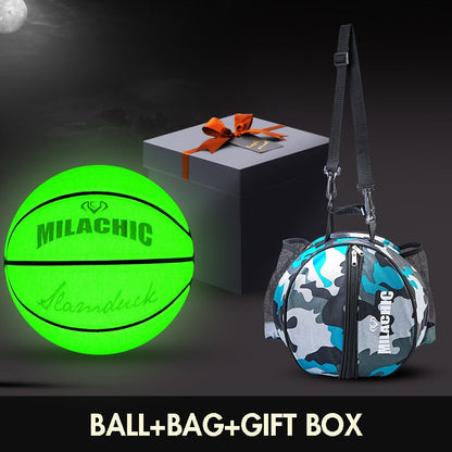 glow in the dark basketball custom GID luminous basketball green light absorbing fluorescent basketball as a gift