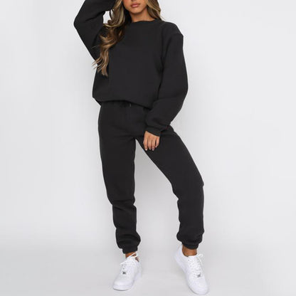 Dropshipping Women Clothing Vendor Wholesale Blank Brown Private Label Fleece Sweat Suits Set 2021