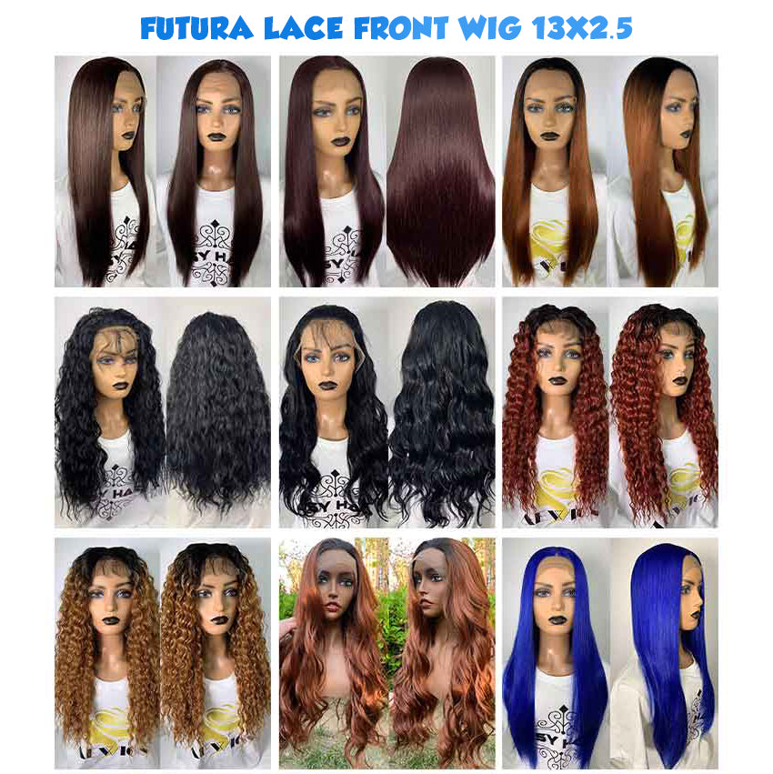 high quality bob afro futura heat resistant long synthetic curly lace front wig hair wigs wholesale prices with highlights