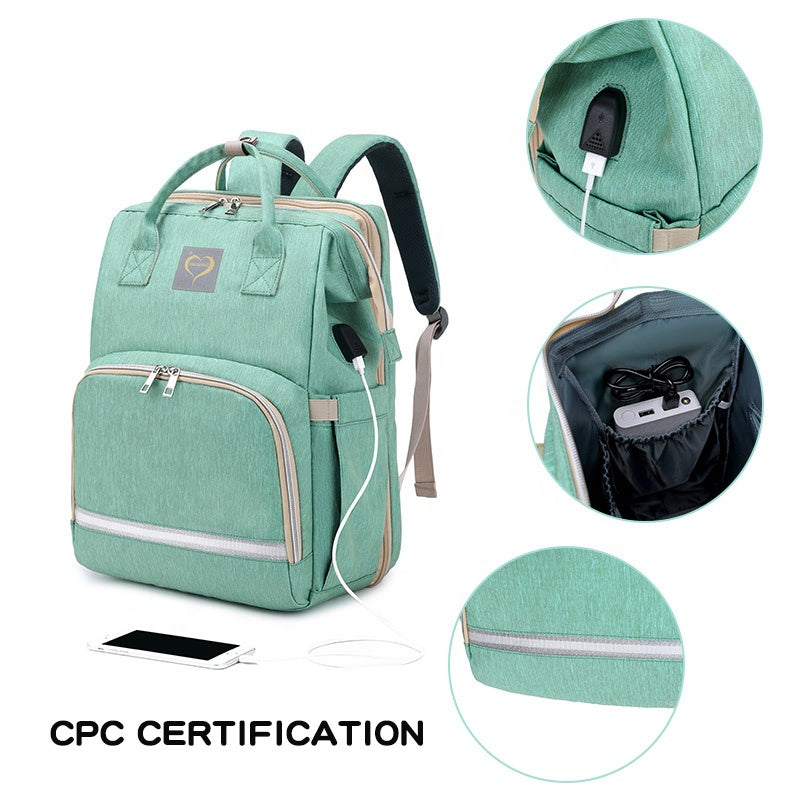 Diaper Bags with Crib Maternity Backpack with Changing Station Mattress Baby Essential Babi Bed Outdoor Travel Products