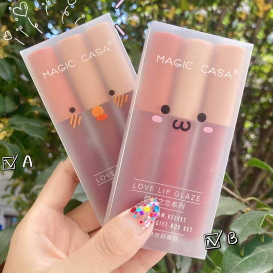 Velvet Matte Lipstick Tube for Student Makeup Lip-Gloss Girl Long Lasting Lip Glaze Cute Lipstick Set